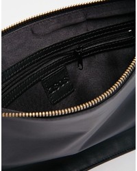 schwarze Leder Clutch von Asos