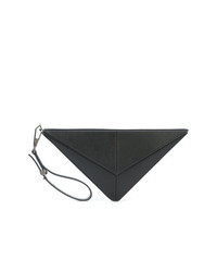 schwarze Leder Clutch von Cushnie