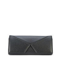 schwarze Leder Clutch von Cushnie