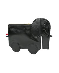 schwarze Leder Clutch von Thom Browne