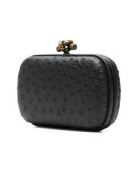 schwarze Leder Clutch von Bottega Veneta