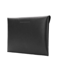 schwarze Leder Clutch von MM6 MAISON MARGIELA