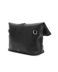 schwarze Leder Clutch von Moncler