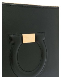 schwarze Leder Clutch von Salvatore Ferragamo