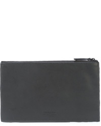 schwarze Leder Clutch von OSKLEN