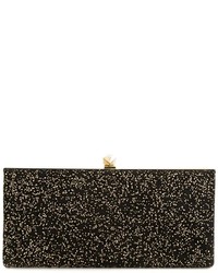 schwarze Leder Clutch von Jimmy Choo