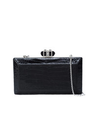 schwarze Leder Clutch von Judith Leiber Couture