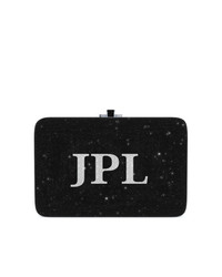 schwarze Leder Clutch von Judith Leiber Couture