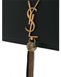 schwarze Leder Clutch von Saint Laurent