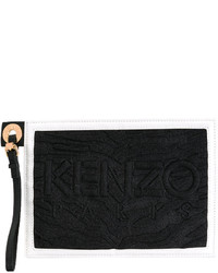 schwarze Leder Clutch von Kenzo