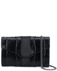 schwarze Leder Clutch von Khirma Eliazov