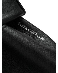 schwarze Leder Clutch von Elena Ghisellini