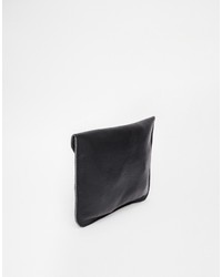 schwarze Leder Clutch von American Apparel