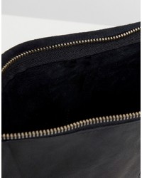 schwarze Leder Clutch von Asos