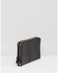 schwarze Leder Clutch von Whistles