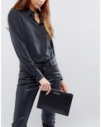 schwarze Leder Clutch von Armani Jeans