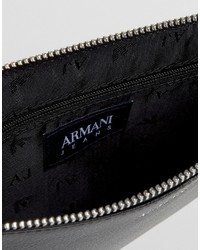 schwarze Leder Clutch von Armani Jeans