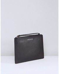 schwarze Leder Clutch von Armani Jeans