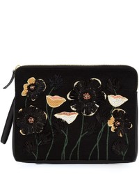 schwarze Leder Clutch von Lizzie Fortunato