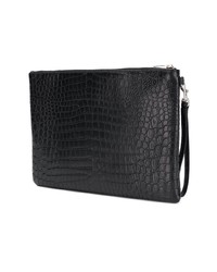 schwarze Leder Clutch von Saint Laurent