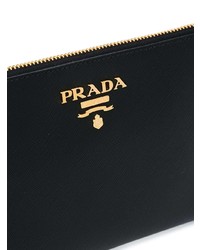 schwarze Leder Clutch von Prada