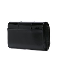 schwarze Leder Clutch von Perrin Paris