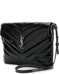 schwarze Leder Clutch von Saint Laurent