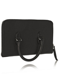 schwarze Leder Clutch