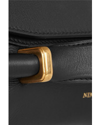 schwarze Leder Clutch von Nina Ricci