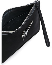 schwarze Leder Clutch von Giuseppe Zanotti Design