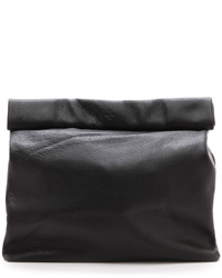 schwarze Leder Clutch von Marie Turnor