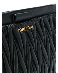 schwarze Leder Clutch von Miu Miu