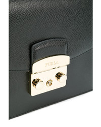 schwarze Leder Clutch von Furla