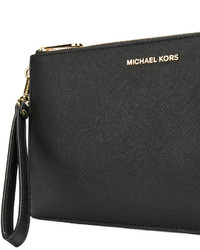 schwarze Leder Clutch von MICHAEL Michael Kors