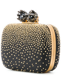 schwarze Leder Clutch von Alexander McQueen