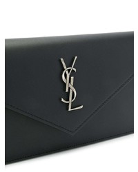 schwarze Leder Clutch von Saint Laurent