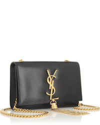 schwarze Leder Clutch von Saint Laurent