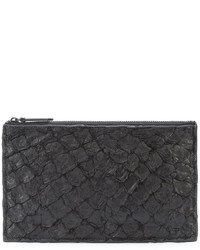 schwarze Leder Clutch von OSKLEN