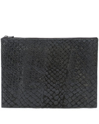 schwarze Leder Clutch von OSKLEN