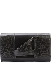 schwarze Leder Clutch von Perrin Paris