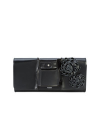 schwarze Leder Clutch von Perrin Paris