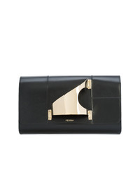 schwarze Leder Clutch von Perrin Paris