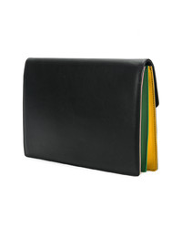 schwarze Leder Clutch von Sara Battaglia