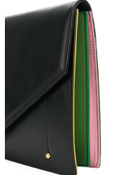 schwarze Leder Clutch von Sara Battaglia