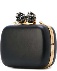 schwarze Leder Clutch von Alexander McQueen