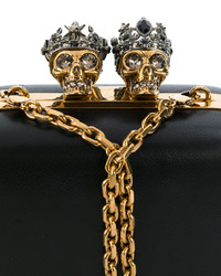 schwarze Leder Clutch von Alexander McQueen