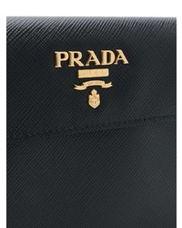 schwarze Leder Clutch von Prada