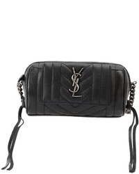 schwarze Leder Clutch von Saint Laurent