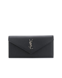 schwarze Leder Clutch von Saint Laurent