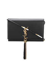 schwarze Leder Clutch von Saint Laurent